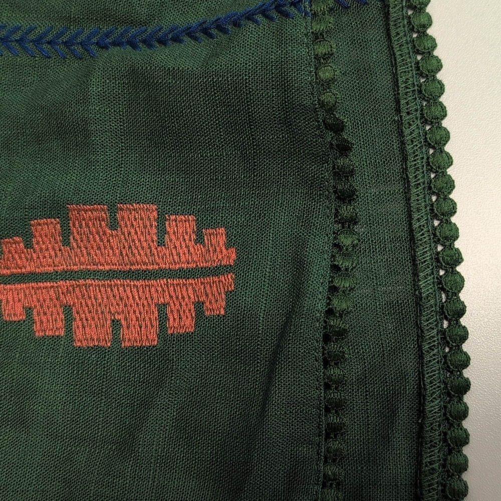 Zara Green Midi Skirt with Multicolor Leaf Motifs - Picture 7 of 8